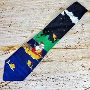 Hallmark Men's Novelty Santa Claus Fishing Christmas Neck Tie
